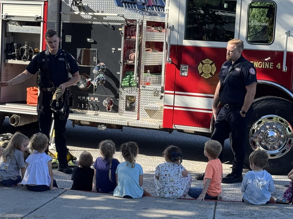 Firefighters speaking to students