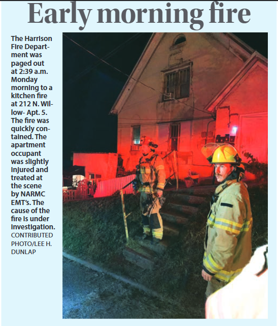 Screen shot of the Harrison Daily Times.