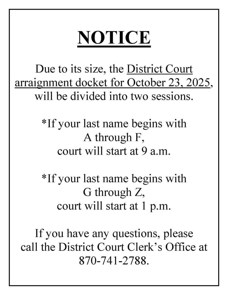 Notice from District Court