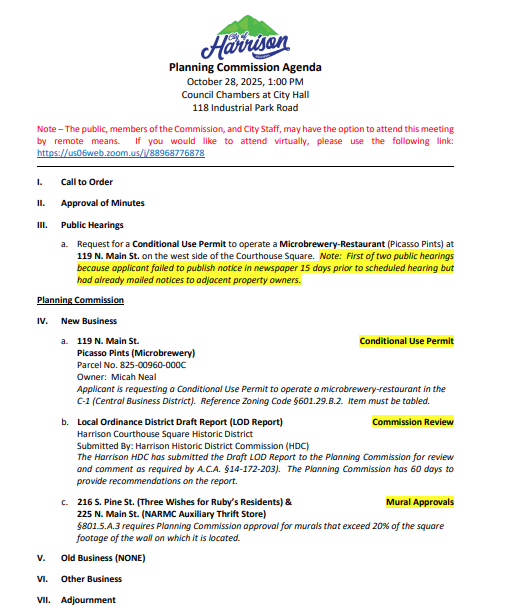 Planning Commission Agenda