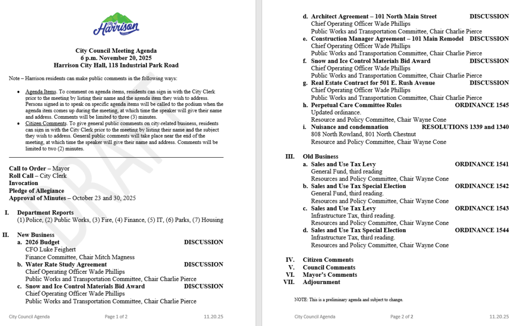 City Council 11.20 Agenda
