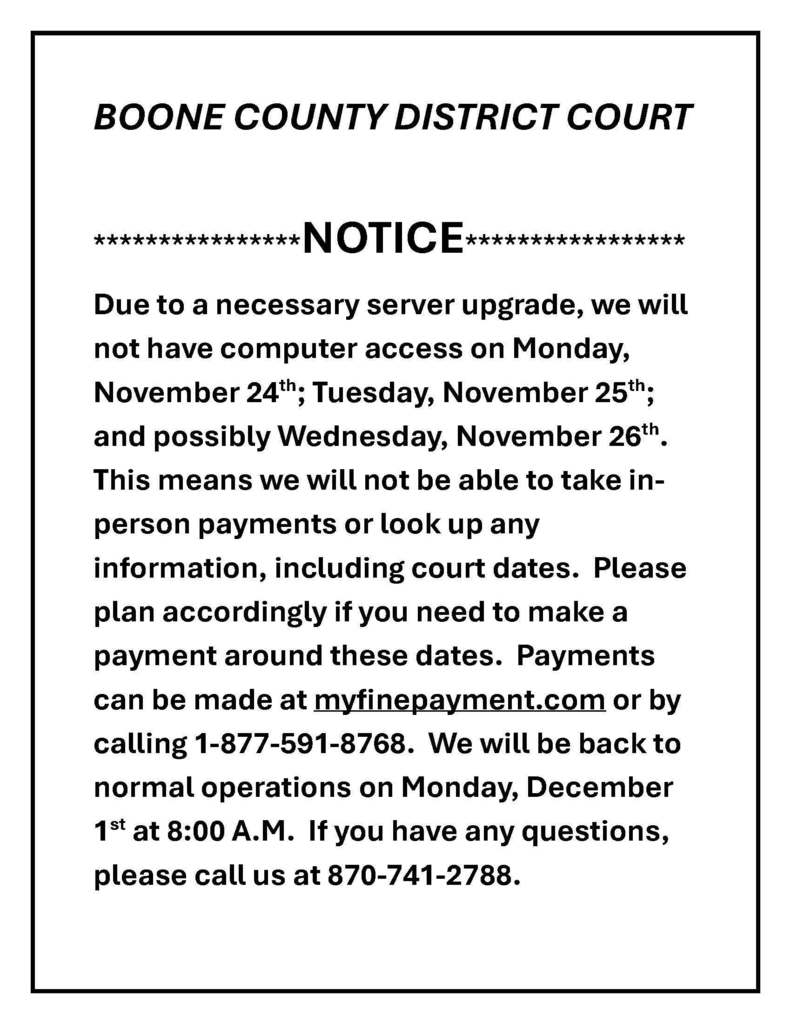 Boone County District Court Notice