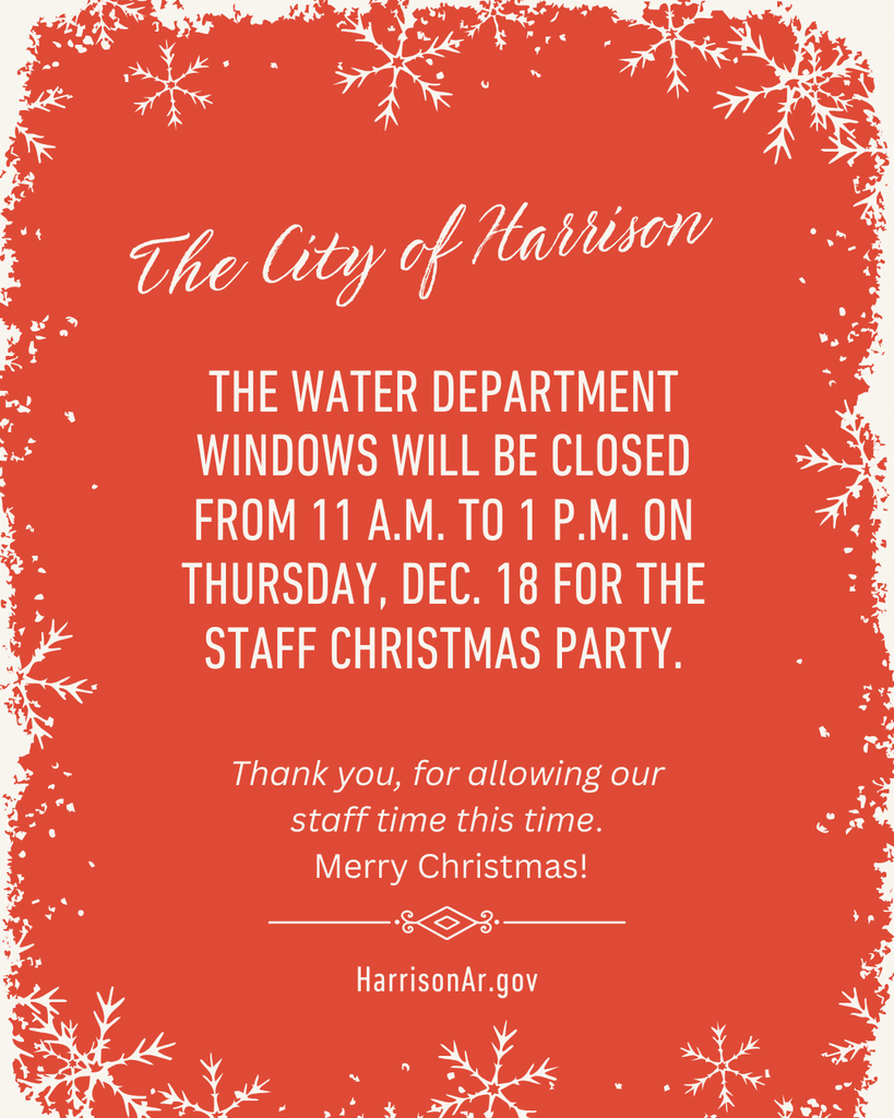 Water Dept Windows closed from 11-1 on Thursday.