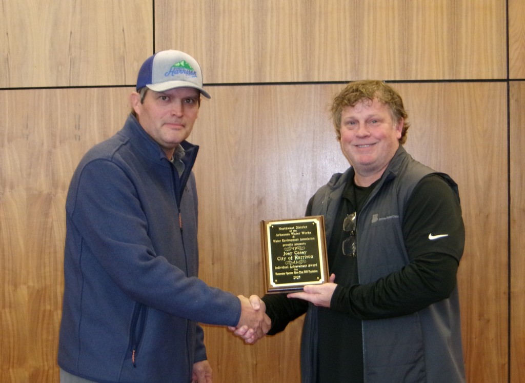 Joey Casey accepting an award