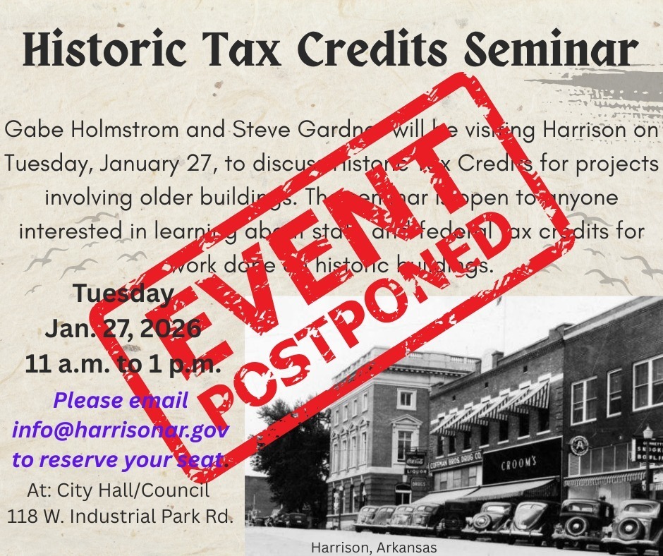 Historic Tax Credits Seminar postponed