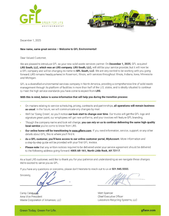 Green for Life Press Release