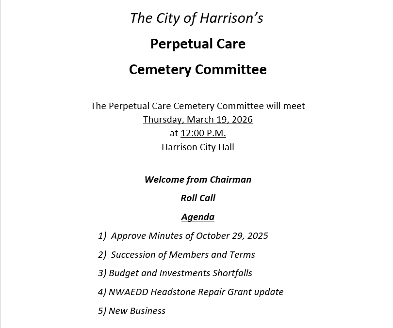 Perpetual Care Agenda