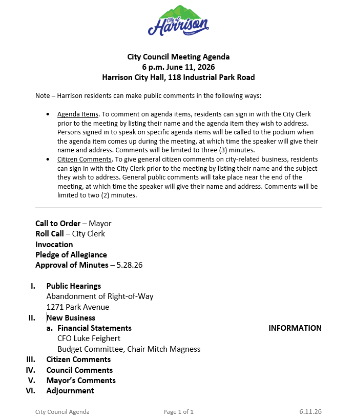 City Council Agenda