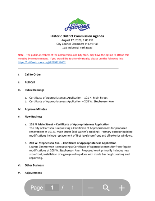 Historic District Commission to meet