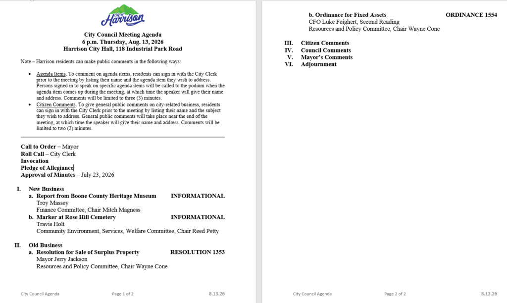 City Council Agenda