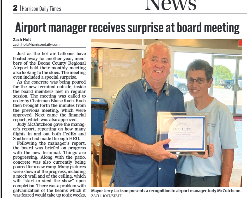 HDT article with Mayor Jackson and Judy McCutcheon