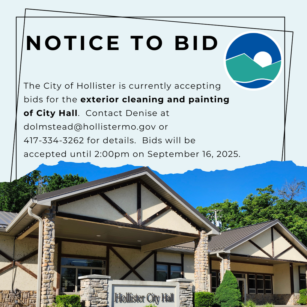 Notice to Bid Exterior Cleaning and Painting of City Hall