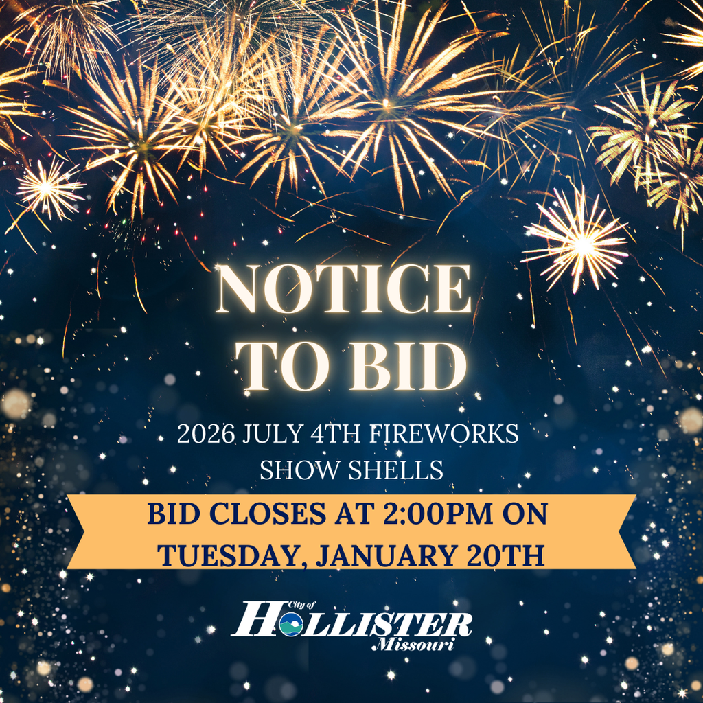 Notice to Bid 2026 July 4th Fireworks Show Shells