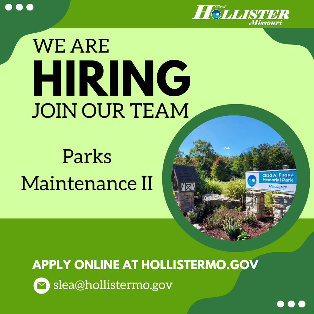 The City of Hollister is Hiring for Parks Maintenance II 