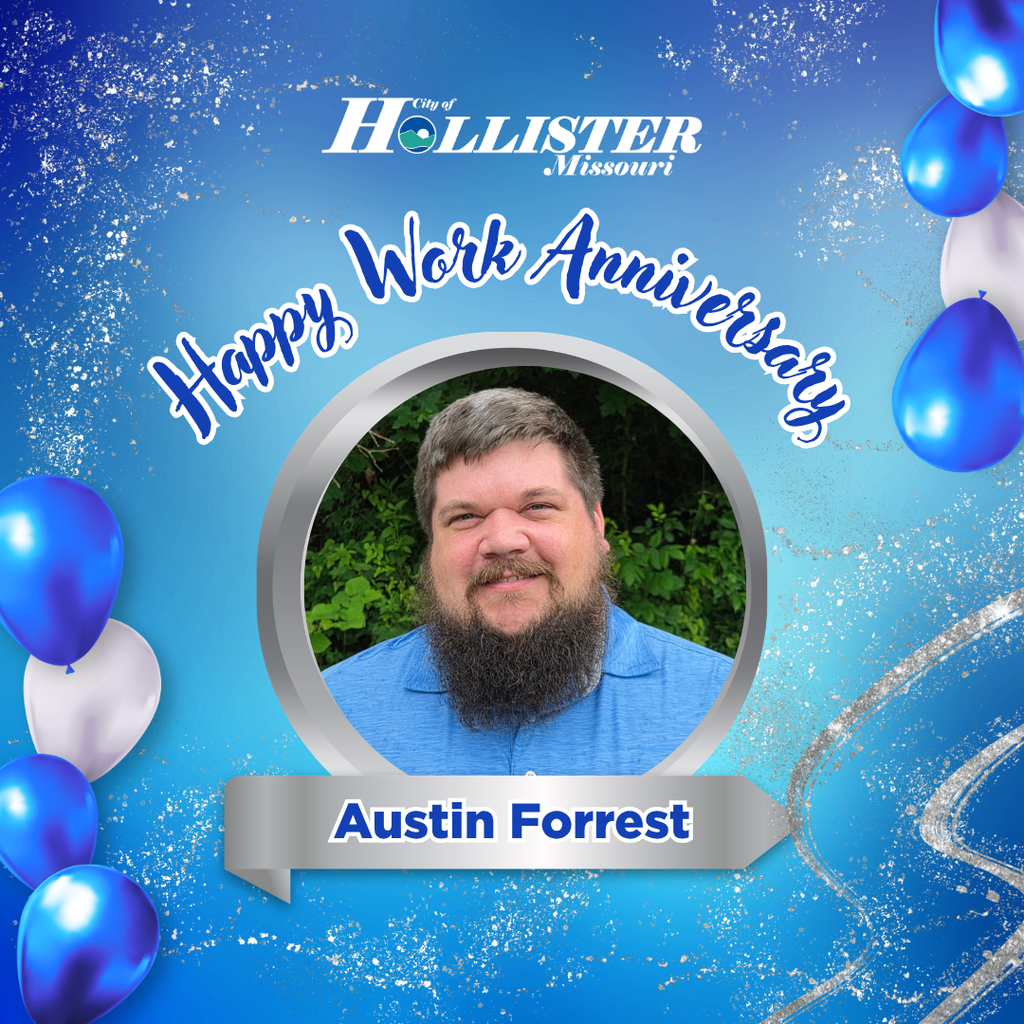Austin Forrest celebrating his 1st work anniversary with the City of Hollister
