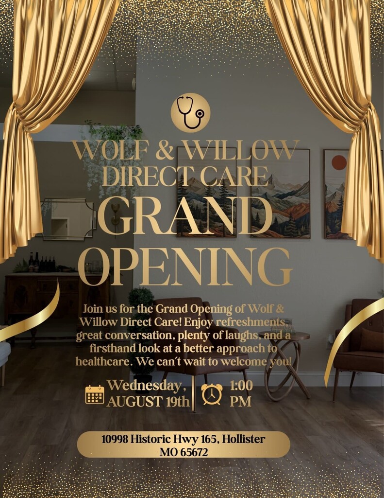 Wolf & Willow Direct Care Grand Opening August 19th at 1:00pm at 10998 Historic Hwy 165 Hollister
