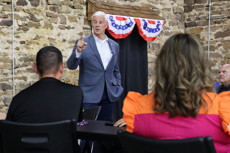 Congressman Womack speaks with residents
