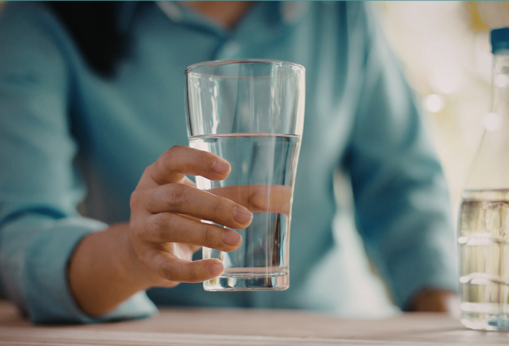 glass of drinking water