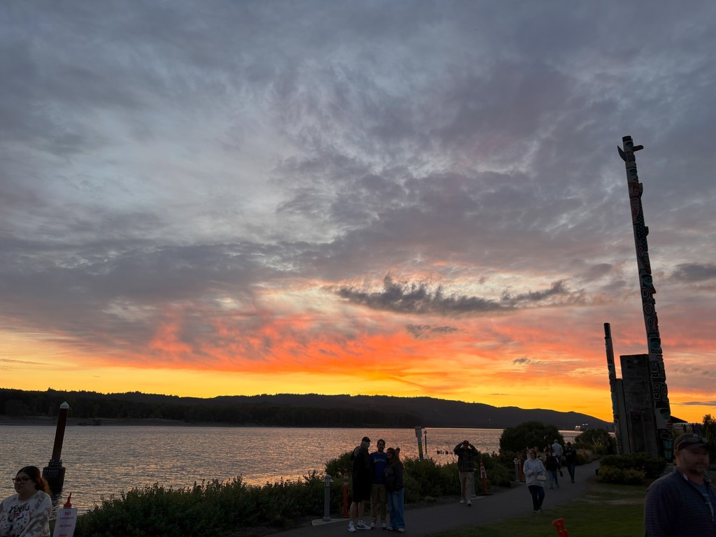 sunset over the Columbia River