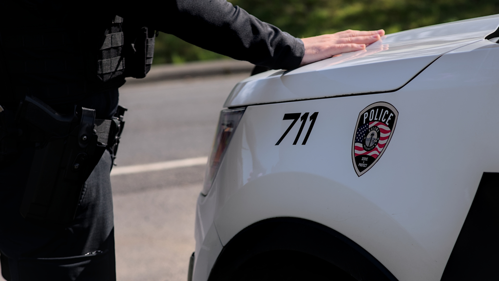 Kalama police department vehicle picture, with KPD logo