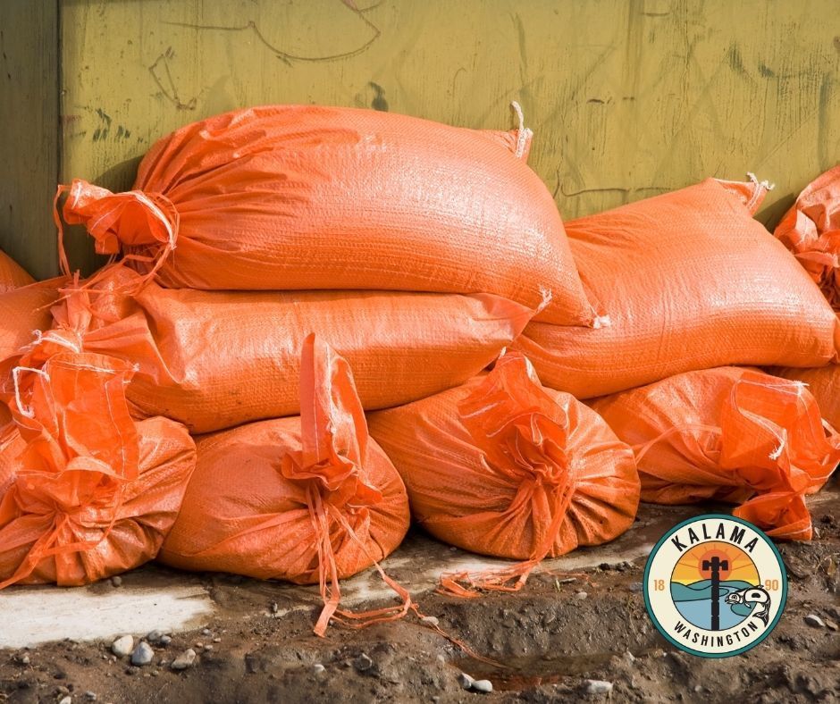 image of orange sand bags