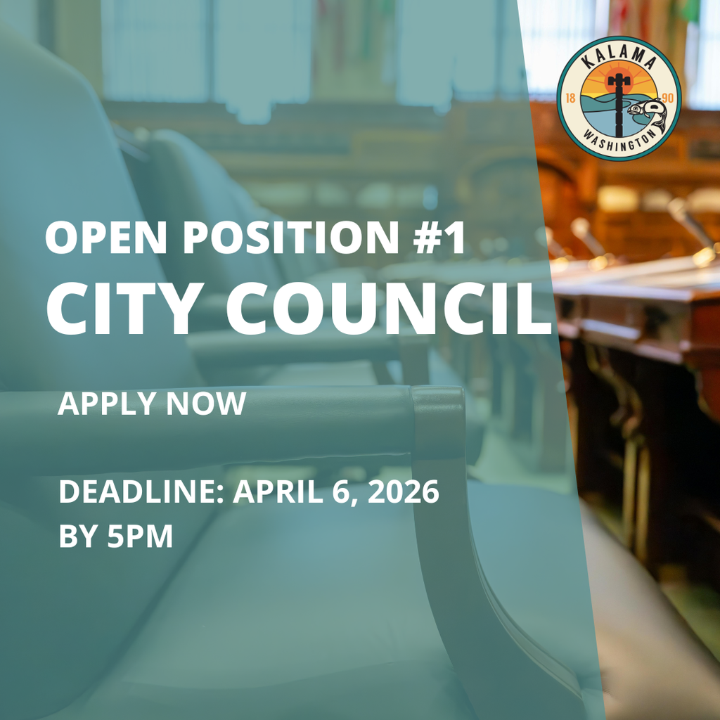 open position #1 City Council, apply now, Deadline: April 6, 2026 by 5pm