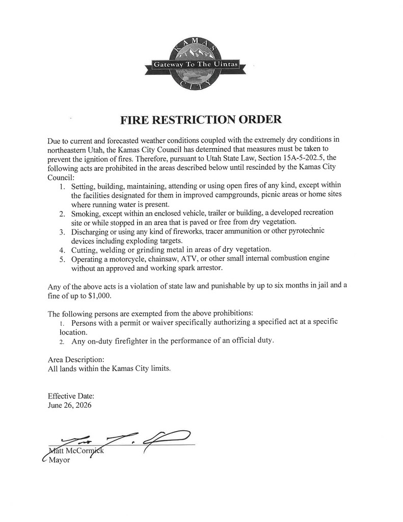 FIRE RESTRICTIONS