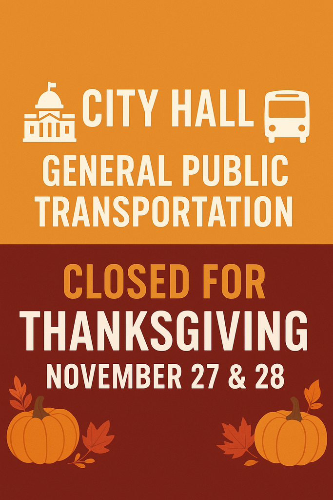 city hall and general public transportation closed on November 27 and 28