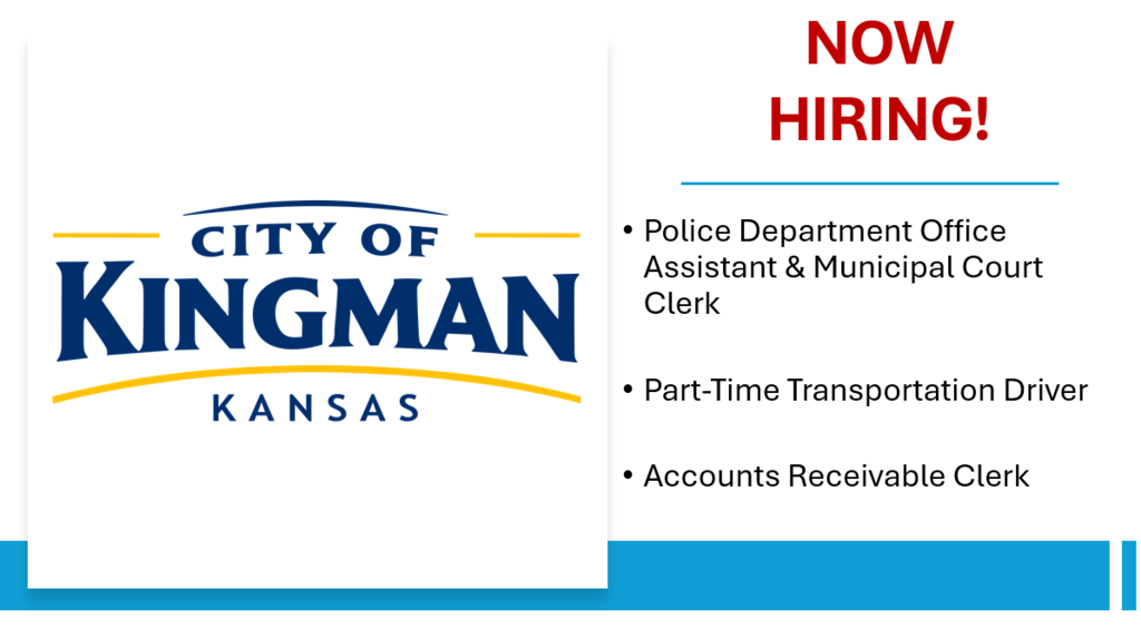 Now Hiring - AR Clerk, PT Transportation Driver, Police Assistant & Court Clerk