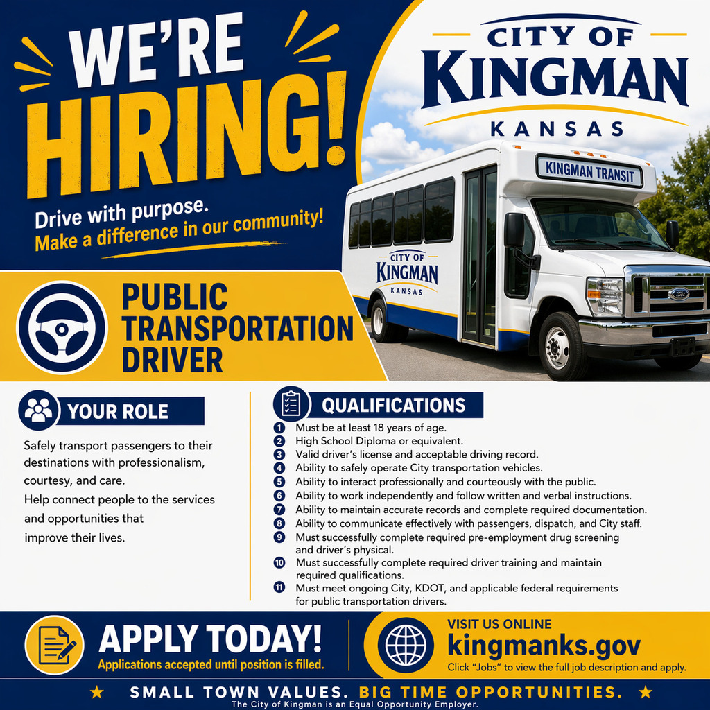 Job Flyer for Part-Time Bus Driver