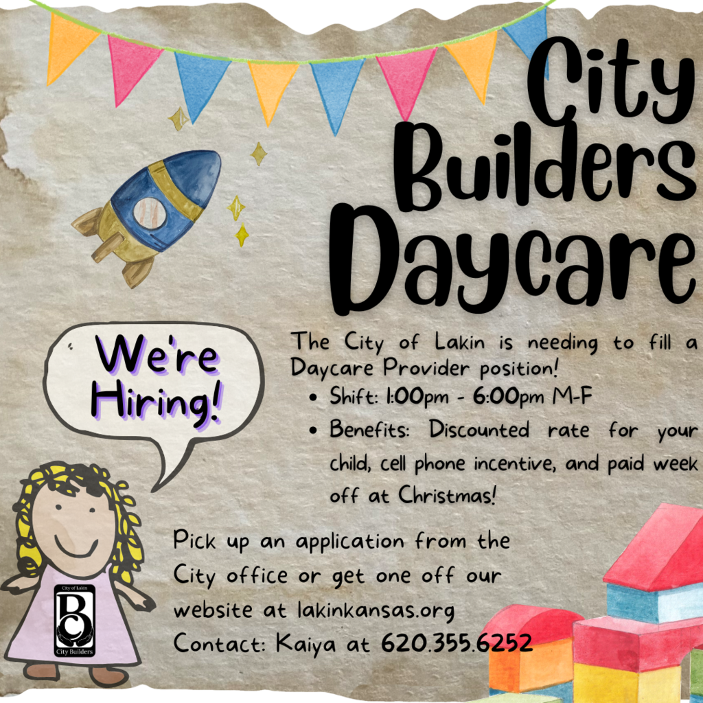 🚨 𝐉𝐨𝐛 𝐀𝐥𝐞𝐫𝐭: 𝐂𝐢𝐭𝐲 𝐁𝐮𝐢𝐥𝐝𝐞𝐫𝐬 𝐃𝐚𝐲𝐜𝐚𝐫𝐞 🚨 𝐂𝐢𝐭𝐲 𝐁𝐮𝐢𝐥𝐝𝐞𝐫𝐬 is looking for a dedicated and compassionate daycare provider to join our amazing team. If you love working with children and are passionate about fostering a positive and nurturing environment, we want to hear from you! 𝐀𝐩𝐩𝐥𝐲 𝐓𝐨𝐝𝐚𝐲! 📍 𝐏𝐢𝐜𝐤 𝐮𝐩 𝐚𝐧 𝐚𝐩𝐩𝐥𝐢𝐜𝐚𝐭𝐢𝐨𝐧 at our office, or 🌐 𝐃𝐨𝐰𝐧𝐥𝐨𝐚𝐝 𝐨𝐧𝐞 from our website. Submit your completed application and resume to the Lakin Administrative Center for consideration.