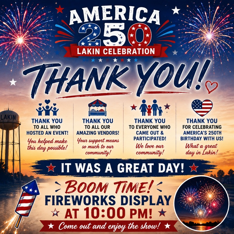flyer thanking everyone for coming out for the July 4th celebration