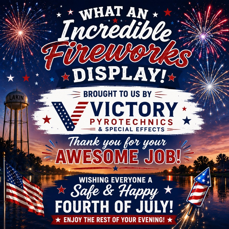 thank you to Victory Pyrotechnics and special effects for their awesome firework show