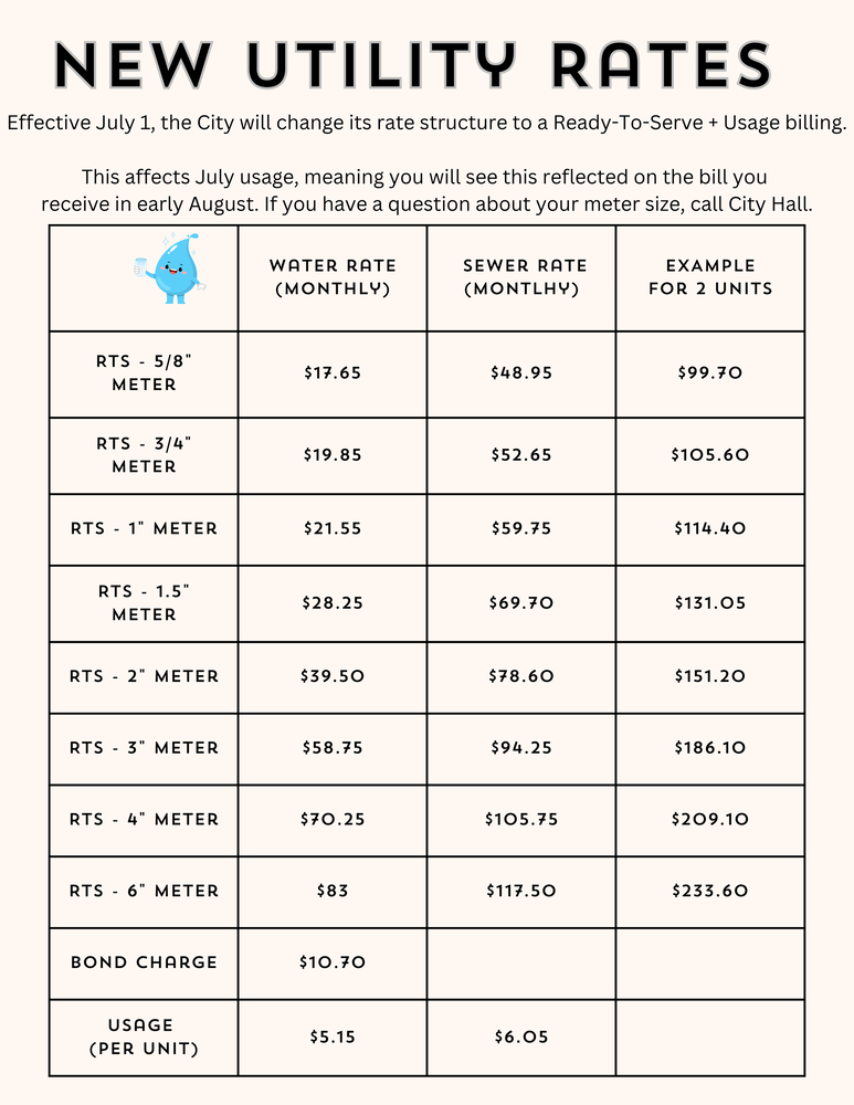 New Utility Rates Flyer
