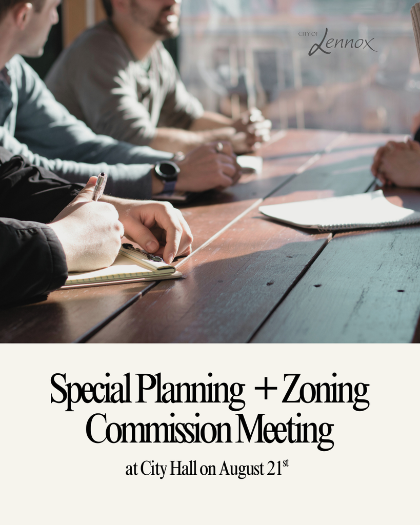 Reminder- Planning Commission Meeting Aug 21st at 7pm at City Hall