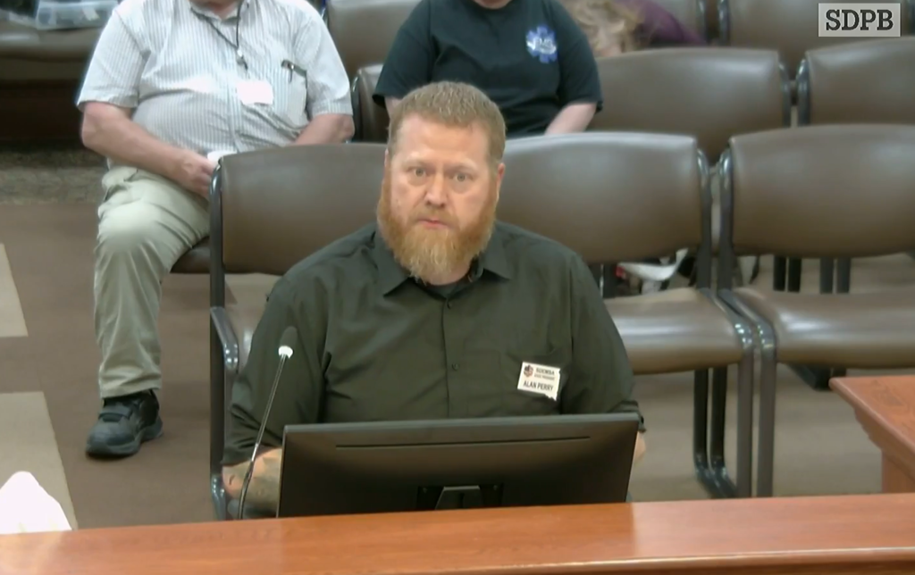 Ambulance Director Alan Perry testifying to the South Dakota Legislature