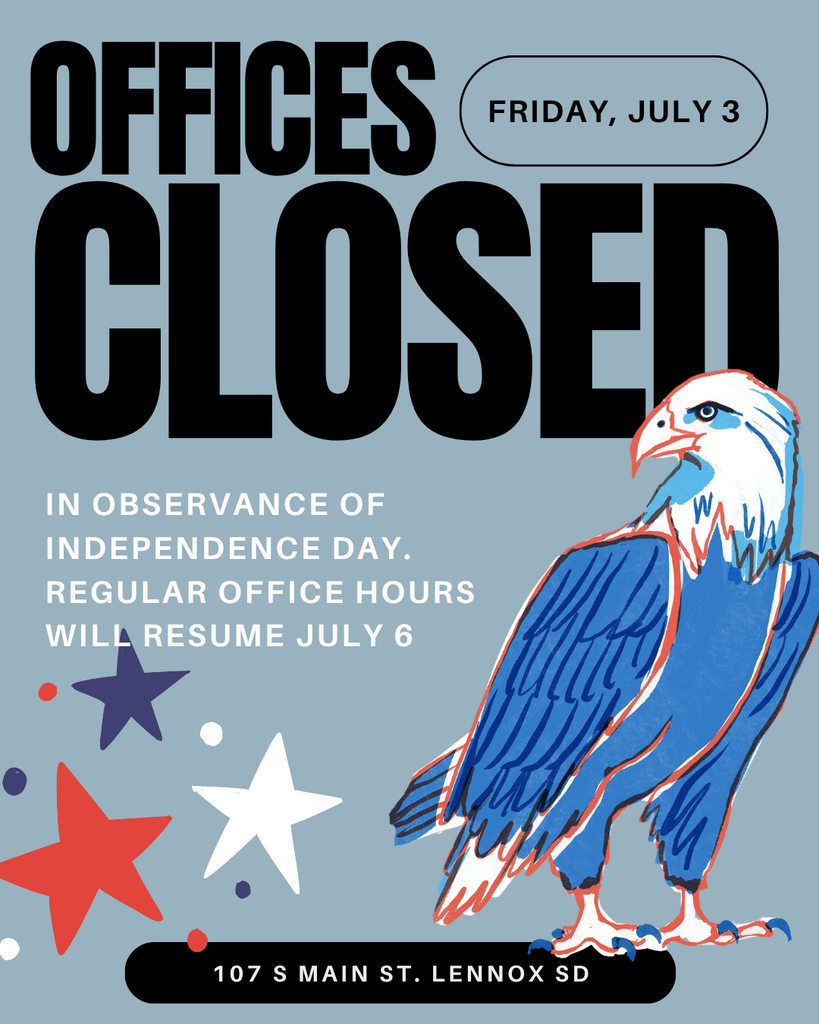 Closed the 3rd of July - Lennox City Hall