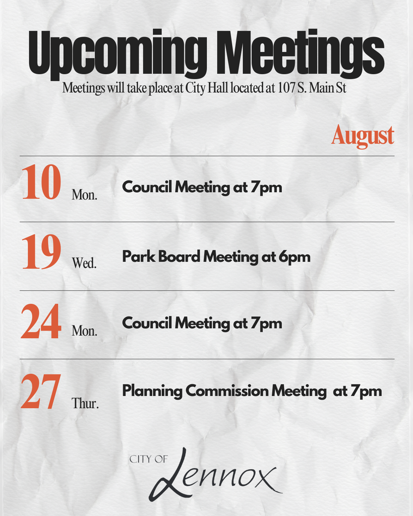 Upcoming Meetings
