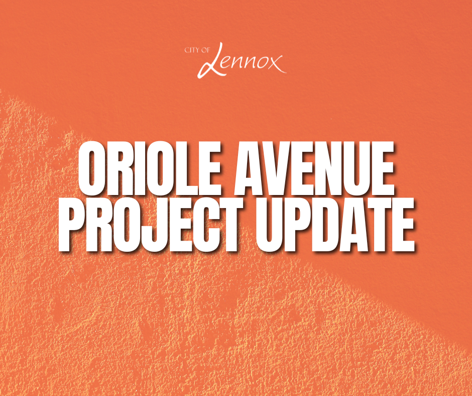 Oriole Ave Project Update