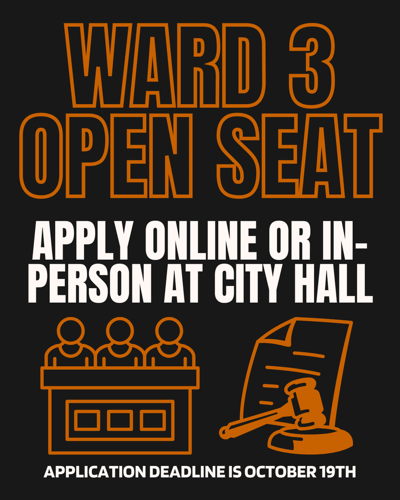 We are continuing to accept Ward 3 Council Seat Applications until 5pm on October 19th. Email applications to NVP@cityoflennoxsd.com or drop physical copies off at City Hall.