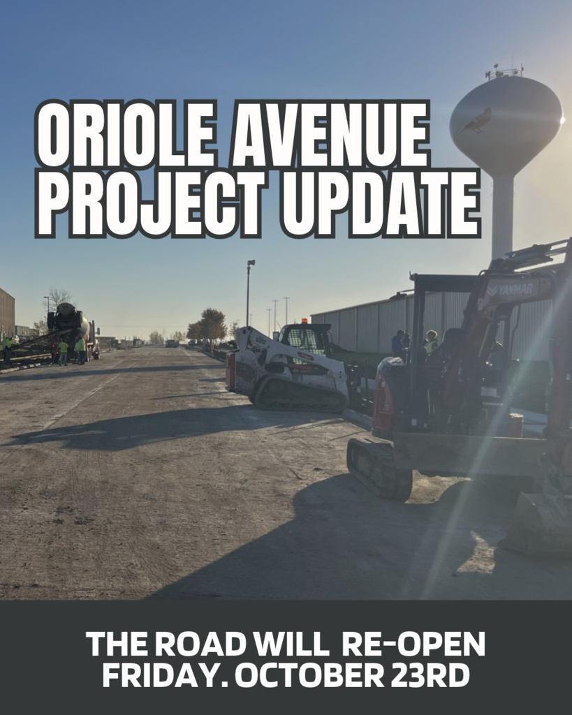 Oriole Ave Project Update: Road will opn Friday 10.23