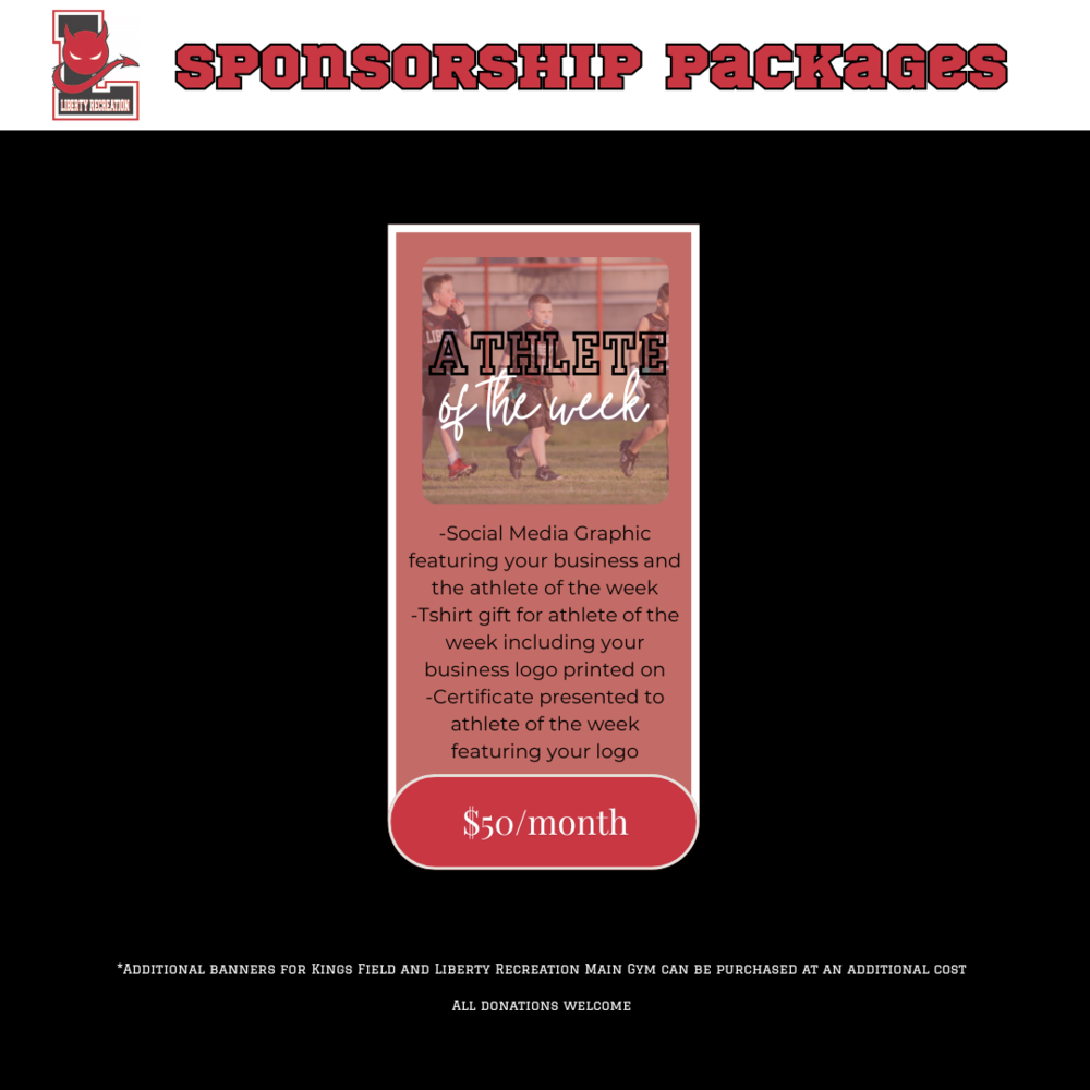 Athlete of the Week - Sponsorship