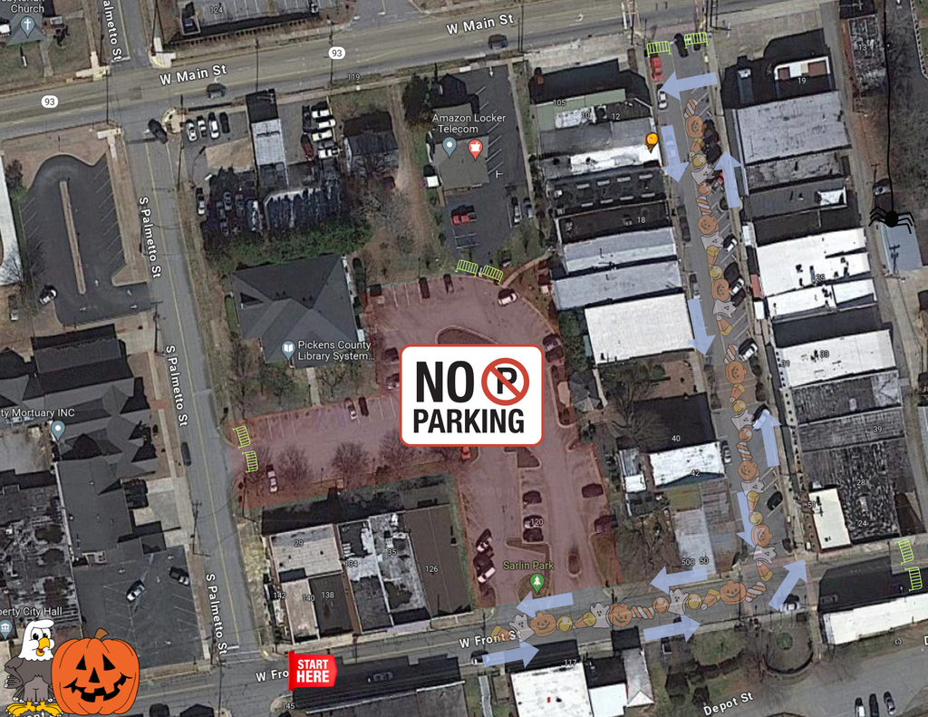 halloween road closure graphic