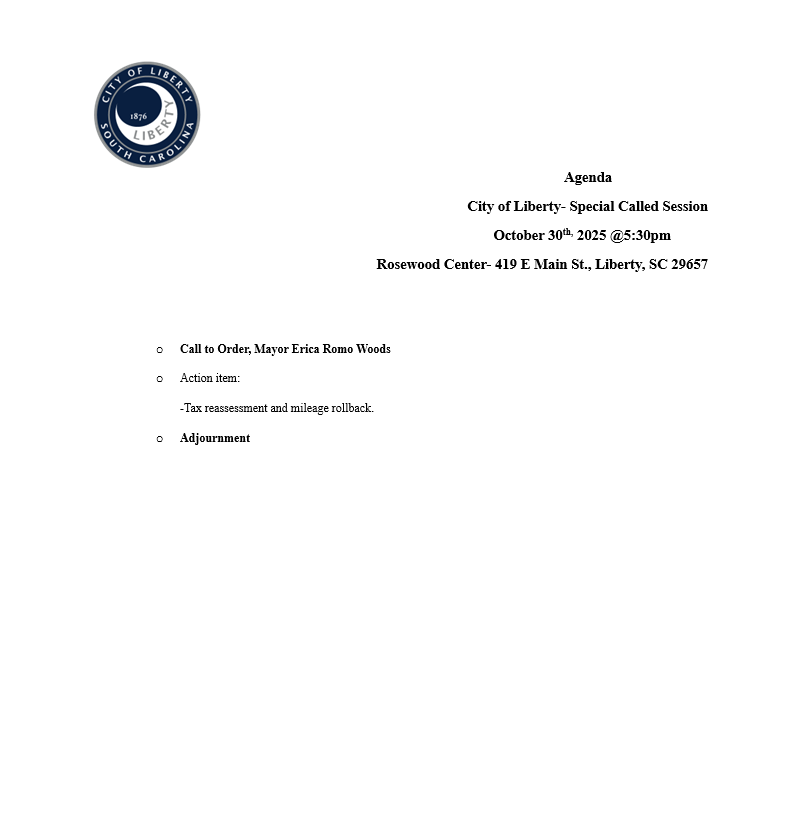 October 30th 2025 Agenda