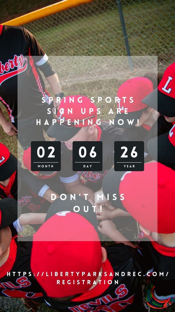 Spring Sports Sign Ups - Open Now!