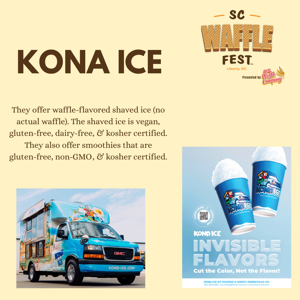 Kona Ice Options for SC Waffle Fest