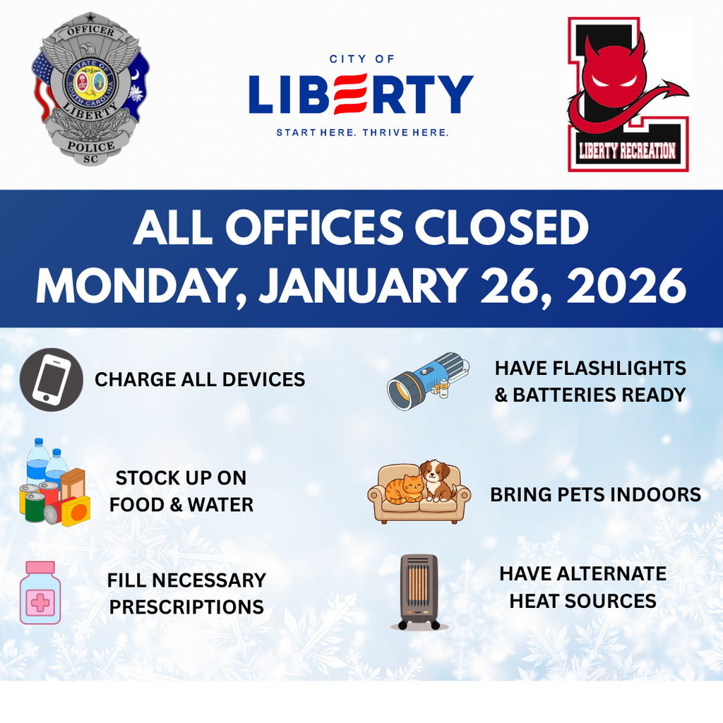 ALL OFFICES CLOSED ON MONDAY, JANUARY 26 GRAPHIC FOR WINTER STORM