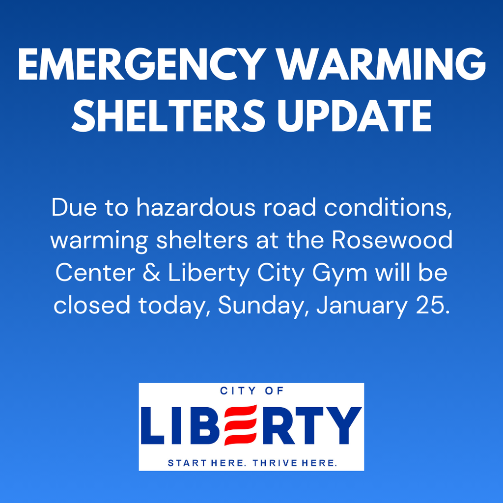 update for warming shelters for the city of liberty