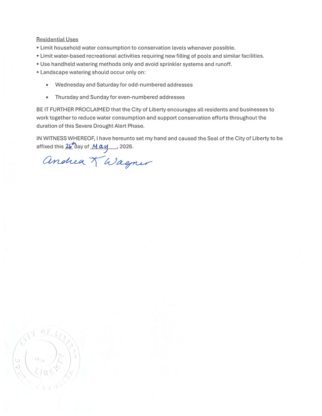 PROCLAMATION DECLARING A SEVERE DROUGHT ALERT PHASE