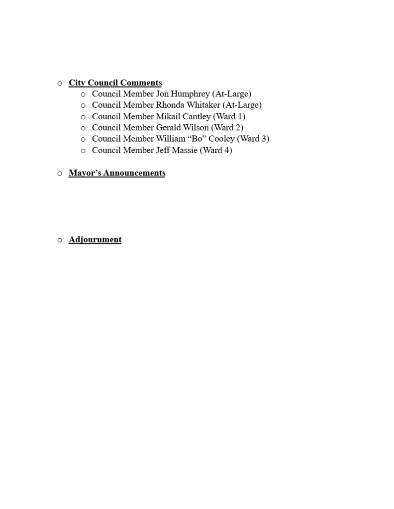 June 8th, 2026 RS Agenda